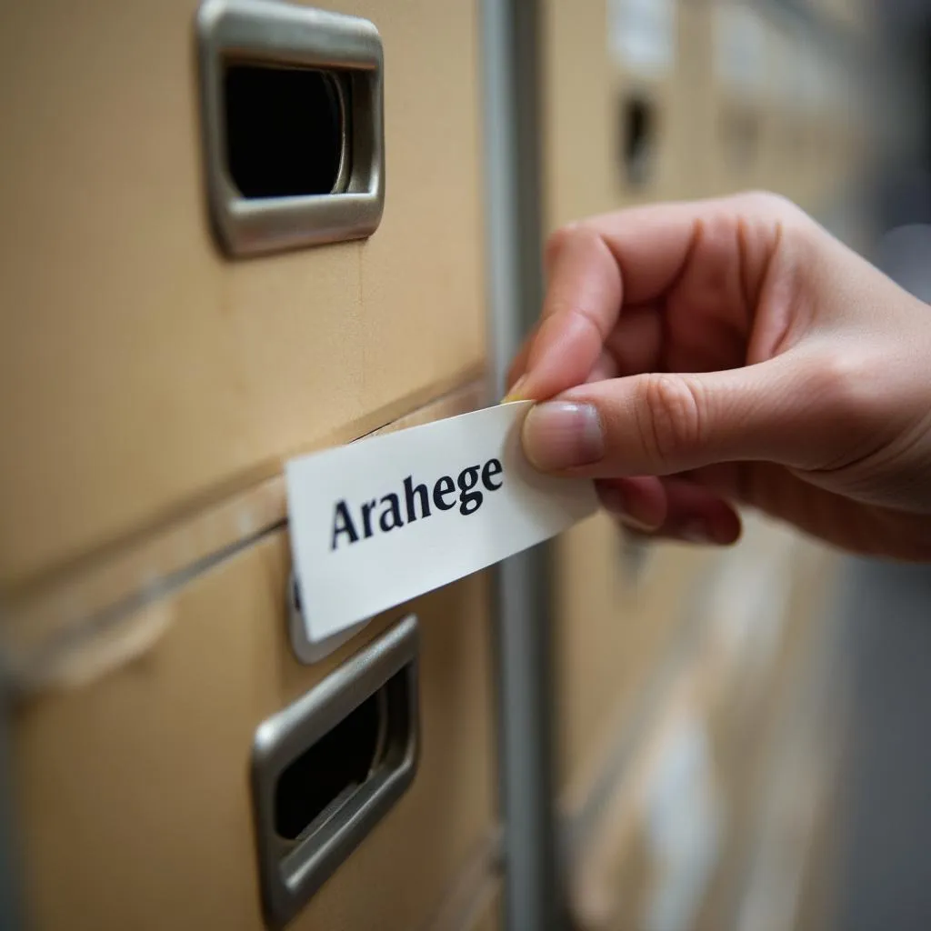 Detail na označovanie a katalogizáciu archívnych boxov